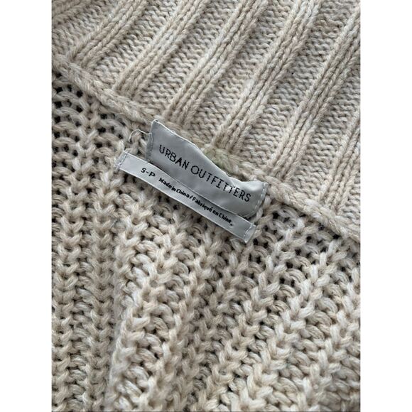 Urban Outfitters Slouchy Oversized tan Cocoon Open Cardigan SWEATER sz S - Picture 2 of 7